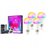 Ailofy Smart TV LED Backlight with Camera for TV 75-85 inch TV + 4 Pack LED Smart Light Bulbs