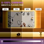 COB LED Strip Light 32.8ft 10m, CRI 90 Warm White 2700K High Lumen Dimmable Super Bright Flexible DC24V LED Tape Light with Controller Dimmer, 8mm L Connectors