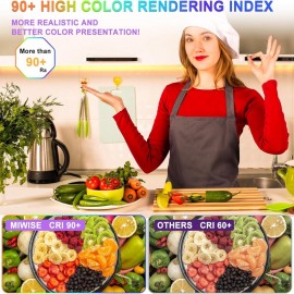 COB LED Strip Light 32.8ft 10m, CRI 90 Warm White 2700K High Lumen Dimmable Super Bright Flexible DC24V LED Tape Light with Controller Dimmer, 8mm L Connectors