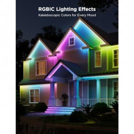 Outdoor LED Strip Lights RGBIC with Warm and Cold White 65.6ft 2.4G WiFi Smart Outdoor Lights IP65 Waterproof Work with Alexa and Google Assistant App Control for Porch Patio Eave Party