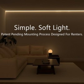 The 8.2FT/2.5M Modular Channel Assembly Kit for The Concealment of LED Strip Lighting Renter Friendly Baseboard Uplight Cove Light Wall Washer Lighting Decor for Renters