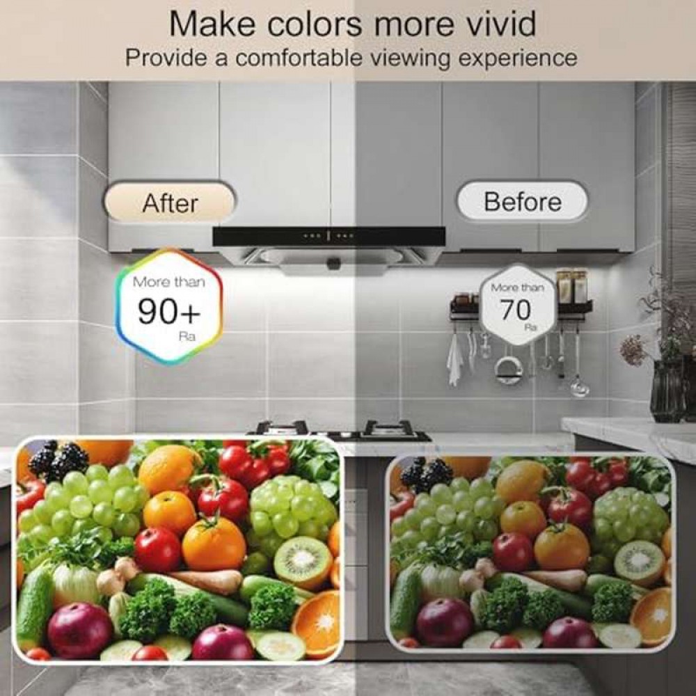 COB LED Strip, 16.4ft LED Strip Light, 24V White LED Strips, Dimmable LED Lights with Remote for Bedroom, Kitchen, TV, Mirror, Cabinet, DIY Decoration