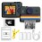 A Camera with Printing Capabilities, Featuring Instant Photo Printing, Comes with Three Rolls of Photo Paper, a Strap, a USB Charging Cable, And a Portable Multifunctional Photo Printer. It Includes a Rechargeable 18650 Lithium Polymer Battery