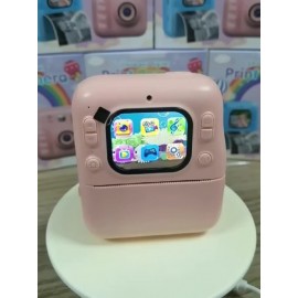 Instant printing camera with 2.4 inch high-definition screen, dual camera heads for 300000 high-definition photos, 1080P recording function, built-in MP3 player and fun games | Includes 3 rolls of printing paper and hanging rope | Classic and cute