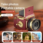Simulated Dual-Lens Reflex Digital Camera | Retro Portable Mini Camera, Student Portable CCD Camera, Atmosphere Display Piece + 32G Card, USB Charging, 1080p Video Capture, Dingetu Brand