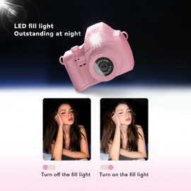 2K brand new Vlog compact camera with high-definition video recording. 1.47-inch IPS color screen. Built-in lithium battery of 180mAh. Recording duration: 50 minutes. MJPEG compression format. AVI video format. Can switch between wearing a necklace