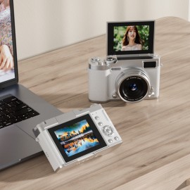 1080P HD Flip Screen Digital Camera | 2.4-inch Large Display, 48MP Resolution, 16x Zoom, Built-in Flash, Multiple Beauty Filters, Long-lasting Battery, USB Charging - A Great Gift Choice!