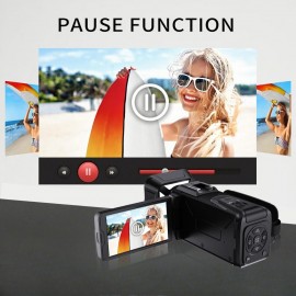 4K Vlogging Camera with 53 Million Pixels, 3-Inch IPS Screen, 18x Digital Zoom, Built-in Microphone & Supplementary Light, 32GB Memory Card, USB/Battery Powered, 16:9 Widescreen, Auto Focus, Manual Exposure Control