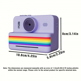 Kids Instant Camera with Print Feature | 2.8-inch HD Screen, 1080P Video, Includes 3 Photo Rolls, 32GB Memory Card, Reader, Lanyard, USB Charging Cable, Portable Multi-functional Photo Printer Camera, Rechargeable 18650 Lithium Polymer Battery - Ide