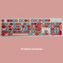 Lipstick Series 104 Mechanical Keyboard with Transparent Circular Keycaps - Electroplated, ABS Material, Vibrant Colors, Durable & Easy to Clean