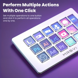 Upgrade 15-Key Programmable Macro Pad - One-Click Control for OBS Studio, Twitch & YouTube Streaming, Video Editing ( Premiere Pro, DaVinci Resolve), Stock Trading & PC/Mac Shortcuts - Mechanical Keyboard with OLED Display & Knob