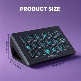 Upgrade 15-Key Programmable Macro Pad - One-Click Control for OBS Studio, Twitch & YouTube Streaming, Video Editing ( Premiere Pro, DaVinci Resolve), Stock Trading & PC/Mac Shortcuts - Mechanical Keyboard with OLED Display & Knob