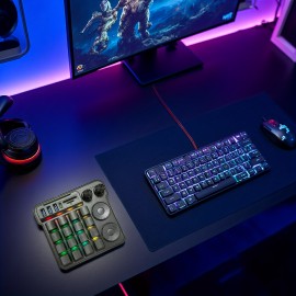 Production New 16-Key Mechanical Keyboard with 4 Knobs, Multi-Functional USB Cable for Computers, Quick Copy & Paste, Design Editing, Hot-Swap, One-handed Macro Keys For Office, Gaming, Entertainment, Adjustable Keyboard With Usb Hub, Sd/tf