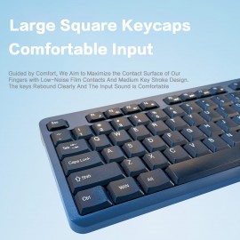 2.4Ghz Full Size Wireless Keyboard Mouse Set Ergonomic Keyboard Mouse Combos Multi Color Keyboards with Mouse Compatible with Windows, Portable Keyboard And Mouse, Wireless Gaming Keyboard