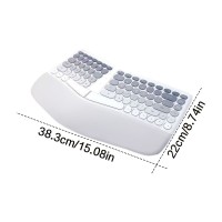 2.4Ghz Wireless Split Keyboard and Mouse Colorful Ergonomic Keyboard with Wrist Rest Multi Device Keyboard Mouse Combo for Laptop/Desktop