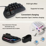 17-key mechanical keyboard, Type-C wired connection, easy to use, RGB backlight, multimedia knob, suitable for office and gaming, pleasant key sound, lightweight and portable, compact design, can be used by simply plugging in the Type-C connection