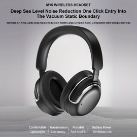 ANC Wireless Headphone 25dB Deep Noise Canceling Hi-Fi Audio Earphone with Bluetooth 5.4 Over Ear Headset Adjustable Headband Structure Zero Pressure Head Wrap Earmuffs, Immersive Audio Experience, Deep Sound Isolation, Comfortable Headphones