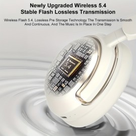 ANC Wireless Headphone 25dB Deep Noise Canceling Hi-Fi Audio Earphone with Bluetooth 5.4 Over Ear Headset Adjustable Headband Structure Zero Pressure Head Wrap Earmuffs, Immersive Audio Experience, Deep Sound Isolation, Comfortable Headphones