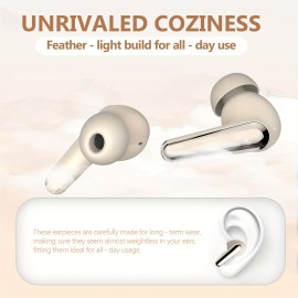 Wireless Earbuds with Deep Bass Stereo Sound, 50-hour Playback Time, ENC Noise-canceling Call Function, Extended Standby Time, Long Battery Life, Power Indicator Light, Compatible with All Mobile Phones