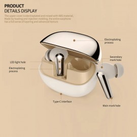 Wireless Earbuds with Deep Bass Stereo Sound, 50-hour Playback Time, ENC Noise-canceling Call Function, Extended Standby Time, Long Battery Life, Power Indicator Light, Compatible with All Mobile Phones