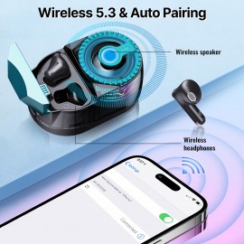 Portable Wireless Earphones And Speaker, 3-in-1 Mini Speaker with RGB Lighting And In-ear Headphones, Also Used As Phone Stand, Wireless Running Headphones, Magnetic Wireless Speaker, Double BT Mode, Perfect for Indoor And Outdoor Family Parties., Outdoor Audio, Indoor Entertainment, Compact Design, Modern Headphones, Premium Audio, Durable Build, Multifunctional Headphones, Fitness Enthusiasts, Party Hosts, Headphone Wireles Wireless, Earbud Wireles Wireless, Wireless Earbud