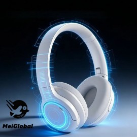 MeiGlobal Active Noise Reduction Wireless 5.3 Headphones | 30 hours of battery life, 393.7 inch stable connection, Supports dual device connection/HD call, Lightweight, USB Type-C Charging, 3.5 mm jack