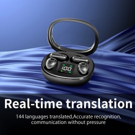 AI Smart Translation Noise-Canceling Headphones with Real-Time Two-Way Translation in 144 Languages, Featuring Two Ear Cups, Long Battery Life, Dual Touch And Voice Control, True Copper Ring Composite Membrane Speakers, Enhanced Bass