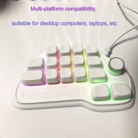 17-Key Keyboard with RGB Lighting, USB-C Wired Connection, Keys for Office, Gaming, PS, Programming - Efficient & Fast Operation, Gaming Setup, Tech Enthusiasts, Durable Build, Ergonomic Design, Sleek Design, Modern Aesthetic, Home Office Setup